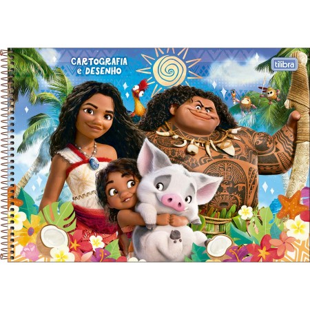 Foto ilustrativa Caderno de Cartografia e Desenho Espiral Capa Dura Moana 80 Folhas