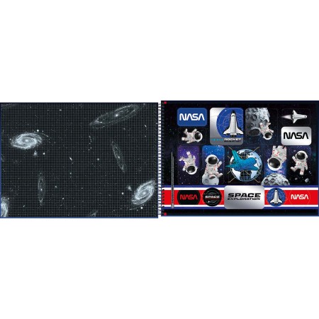 Foto ilustrativa Caderno de Cartografia e Desenho Espiral Capa Dura Nasa 80 Folhas