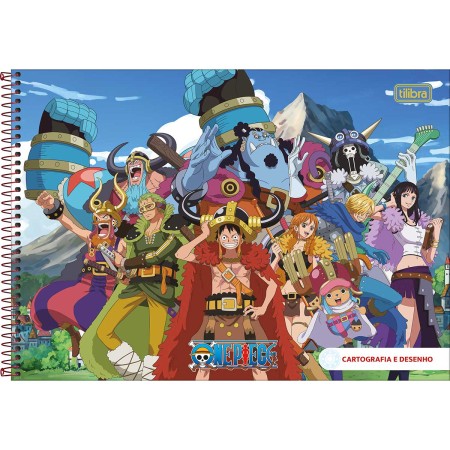 Foto ilustrativa Caderno de Cartografia e Desenho Espiral Capa Dura One Piece 80 Folhas
