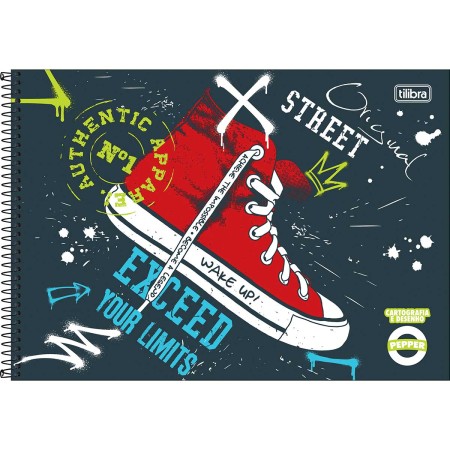 Foto ilustrativa Caderno de Cartografia e Desenho Espiral Capa Dura Pepper 80 Folhas