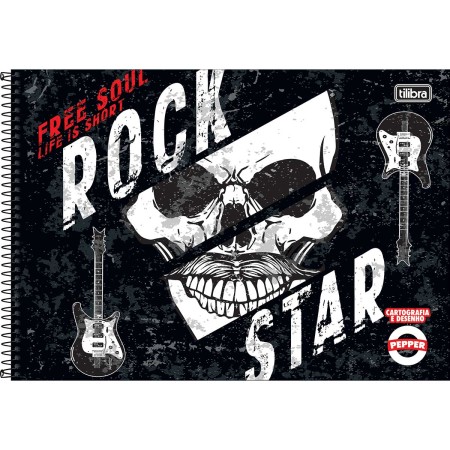 Foto ilustrativa Caderno de Cartografia e Desenho Espiral Capa Dura Pepper 80 Folhas