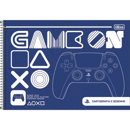 Foto ilustrativa Caderno de Cartografia e Desenho Espiral Capa Dura PlayStation80 Folhas