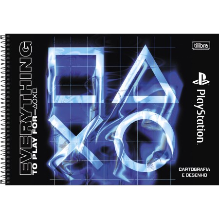 Foto ilustrativa Caderno de Cartografia e Desenho Espiral Capa Dura PlayStation80 Folhas