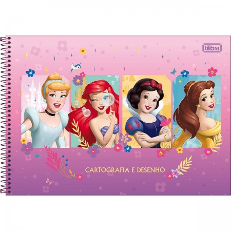 Caderno Espiral Capa Dura Cartografia E Desenho Princesas