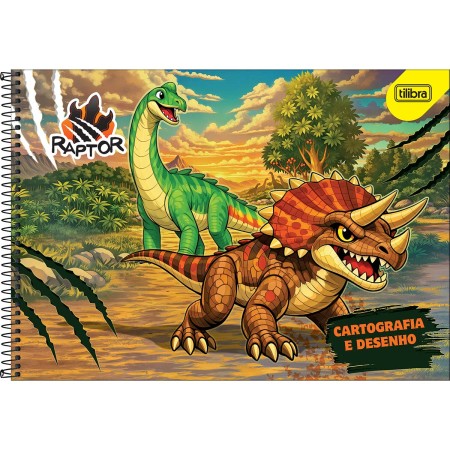 Foto ilustrativa Caderno de Cartografia e Desenho Espiral Capa Dura Raptor 80 Folhas