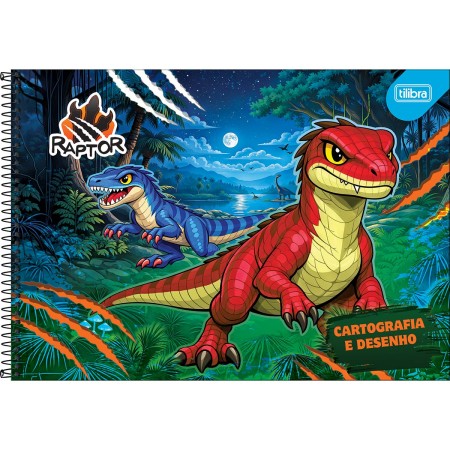 Foto ilustrativa Caderno de Cartografia e Desenho Espiral Capa Dura Raptor 80 Folhas