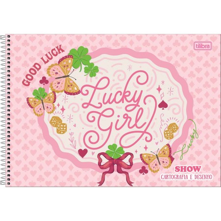 Foto ilustrativa Caderno de Cartografia e Desenho Espiral Capa Dura Show Feminino 80 Folhas