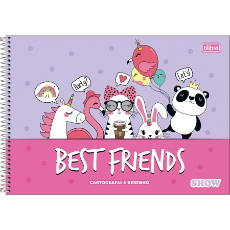 Foto ilustrativa Caderno de Cartografia e Desenho Espiral Capa Dura Show Feminino 80 Folhas