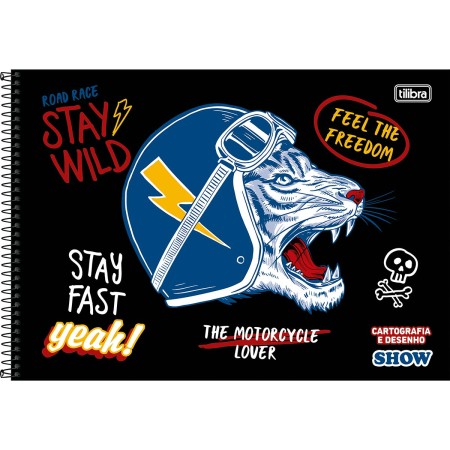 Foto ilustrativa Caderno de Cartografia e Desenho Espiral Capa Dura Show Masculino 80 Folhas