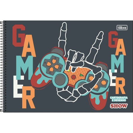 Foto ilustrativa Caderno de Cartografia e Desenho Espiral Capa Dura Show Masculino 80 Folhas