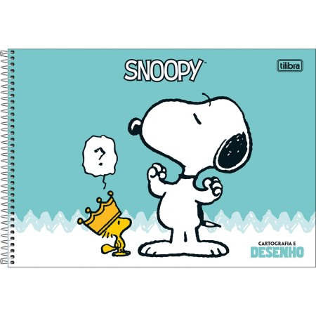 Foto ilustrativa Caderno de Cartografia e Desenho Espiral Capa Dura Snoopy 80 Folhas