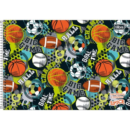 Foto ilustrativa Caderno de Cartografia e Desenho Espiral Capa Dura Spice 48 Folhas