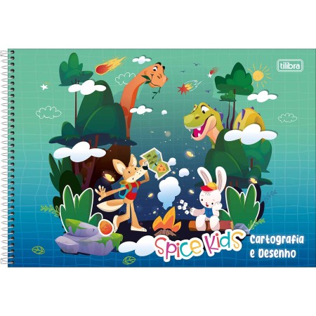 Foto ilustrativa Caderno de Cartografia e Desenho Espiral Capa Dura Spice Kids Masculino 48 Folhas