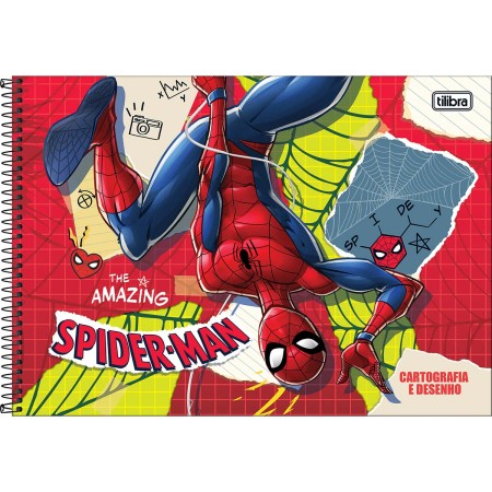 Foto ilustrativa Caderno de Cartografia e Desenho Espiral Capa Dura Spider-Man 80 Folhas