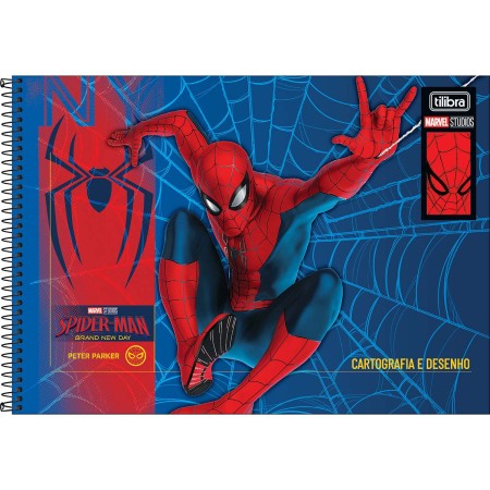 Foto ilustrativa Caderno de Cartografia e Desenho Espiral Capa Dura Spider-Man: Brand New Day 80 Folhas