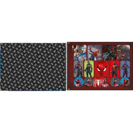 Foto ilustrativa Caderno de Cartografia e Desenho Espiral Capa Dura Spider Man Game 80 Folhas