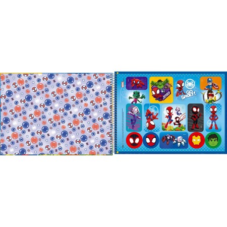 Foto ilustrativa Caderno de Cartografia e Desenho Espiral Capa Dura Spidey 80 Folhas