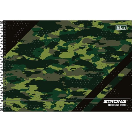 Foto ilustrativa Caderno de Cartografia e Desenho Espiral Capa Dura Strong 80 Folhas