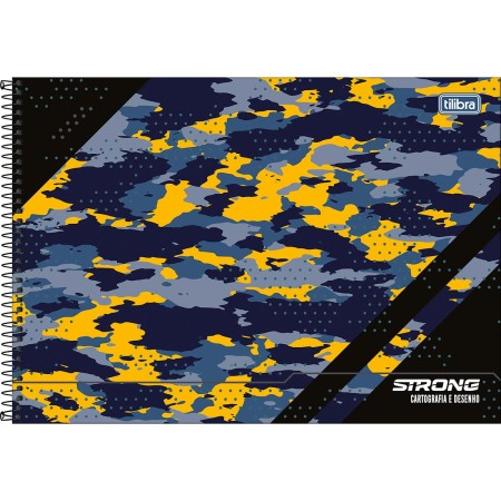 Foto ilustrativa Caderno de Cartografia e Desenho Espiral Capa Dura Strong 80 Folhas