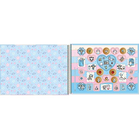Foto ilustrativa Caderno de Cartografia e Desenho Espiral Capa Dura Tokidoki Moofia 80 Folhas