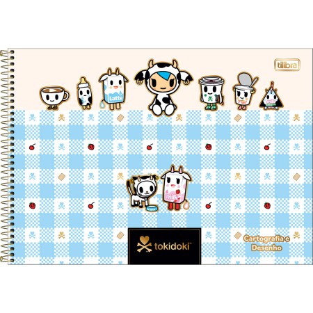 Foto ilustrativa Caderno de Cartografia e Desenho Espiral Capa Dura Tokidoki Moofia 80 Folhas