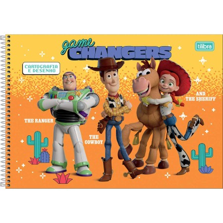 Foto ilustrativa Caderno de Cartografia e Desenho Espiral Capa Dura Toy Story 80 Folhas
