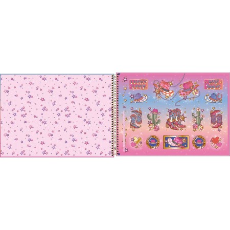 Foto ilustrativa Caderno de Cartografia e Desenho Espiral Capa Dura West Girl 80 Folhas