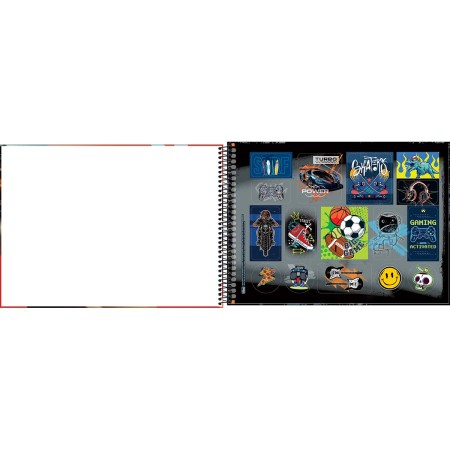 Foto ilustrativa Caderno de Cartografia e Desenho Espiral Capa Dura X-Racing 80 Folhas