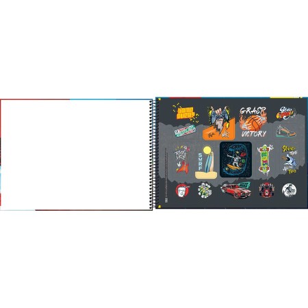 Foto ilustrativa Caderno de Cartografia e Desenho Espiral Capa Dura X-Racing 80 Folhas
