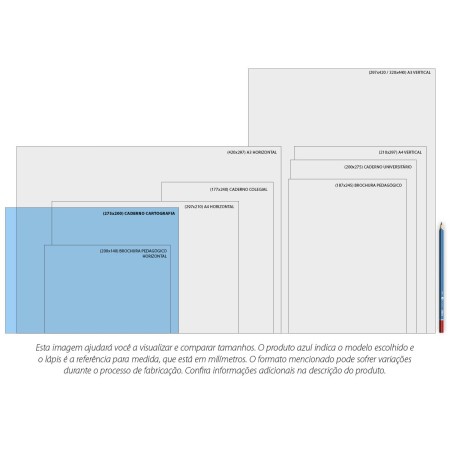 Foto ilustrativa Caderno de Cartografia e Desenho Espiral Capa Dura Zoom+ Feminino 96 Folhas