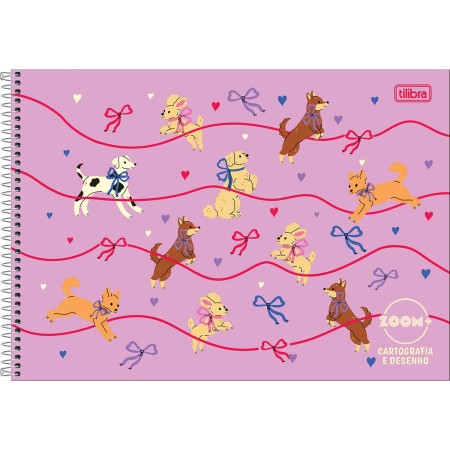 Foto ilustrativa Caderno de Cartografia e Desenho Espiral Capa Dura Zoom+ Feminino 96 Folhas