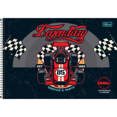 Foto ilustrativa Caderno de Cartografia e Desenho Espiral Capa Dura Zoom+ Masculino 96 Folhas
