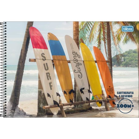 Foto ilustrativa Caderno de Cartografia e Desenho Espiral Capa Dura Zoom+ Masculino 96 Folhas