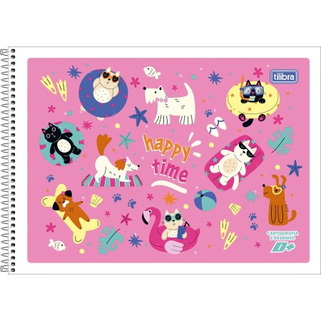 Foto ilustrativa Caderno de Cartografia e Desenho Espiral Capa Flexível D+ 96 Folhas