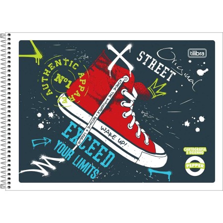 Foto ilustrativa Caderno de Cartografia e Desenho Espiral Capa Flexível Pepper 40 Folhas