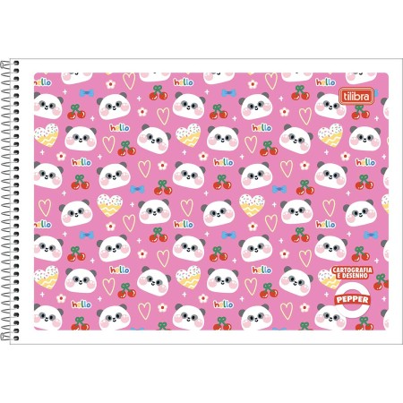 Foto ilustrativa Caderno de Cartografia e Desenho Espiral Capa Flexível Pepper 40 Folhas