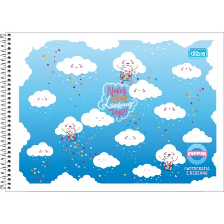 Foto ilustrativa Caderno de Cartografia e Desenho Espiral Capa Flexível Pepper 80 Folhas