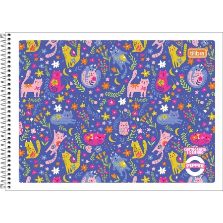 Foto ilustrativa Caderno de Cartografia e Desenho Espiral Capa Flexível Pepper 80 Folhas