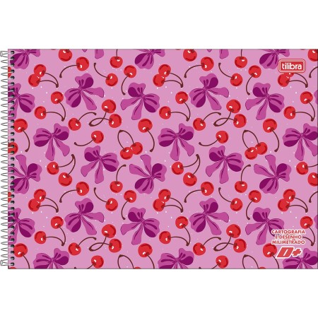 Foto ilustrativa Caderno de Cartografia e Desenho Milimetrado Espiral Capa Dura D+ Feminino 96 Folhas