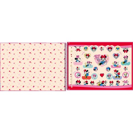 Foto ilustrativa Caderno de Cartografia e Desenho Milimetrado Espiral Capa Dura Minnie 80 Folhas