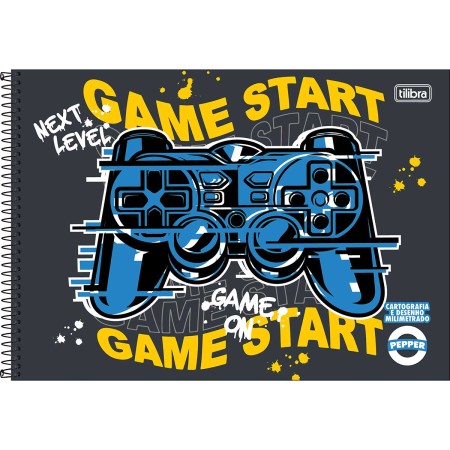 Foto ilustrativa Caderno de Cartografia e Desenho Milimetrado Espiral Capa Dura Pepper Masculino 80 Folhas