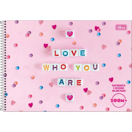 Foto ilustrativa Caderno de Cartografia e Desenho Milimetrado Espiral Capa Dura Zoom+ Feminino 96 Folhas