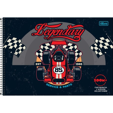 Foto ilustrativa Caderno de Cartografia e Desenho Milimetrado Espiral Capa Dura Zoom+ Masculino 96 Folhas