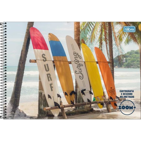 Foto ilustrativa Caderno de Cartografia e Desenho Milimetrado Espiral Capa Dura Zoom+ Masculino 96 Folhas