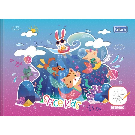 Foto ilustrativa Caderno de Desenho Brochura 1/4 Capa Dura Spice Kids 40 Folhas