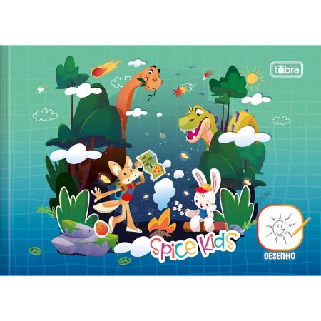 Foto ilustrativa Caderno de Desenho Brochura 1/4 Capa Dura Spice Kids 40 Folhas