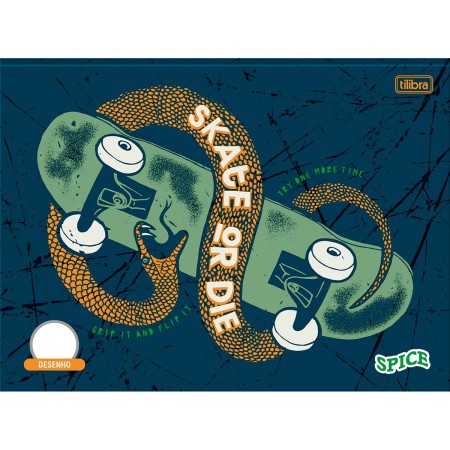 Foto ilustrativa Caderno de Desenho Universitário Brochura ao Alto Capa Dura Spice 80 Folhas