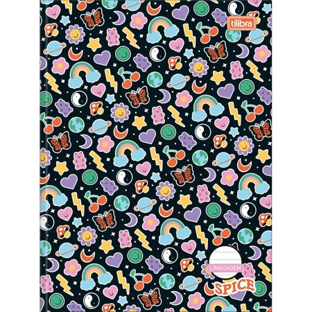 Foto ilustrativa Caderno de Linguagem Brochura Capa Dura Spice 40 Folhas
