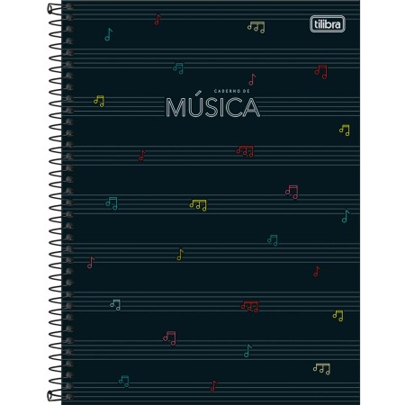 Foto ilustrativa Caderno de Música Espiral Capa Dura Universitário Tilibra 80 Folhas