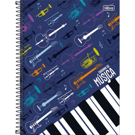 Foto ilustrativa Caderno de Música Espiral Capa Dura Universitário Tilibra 80 Folhas